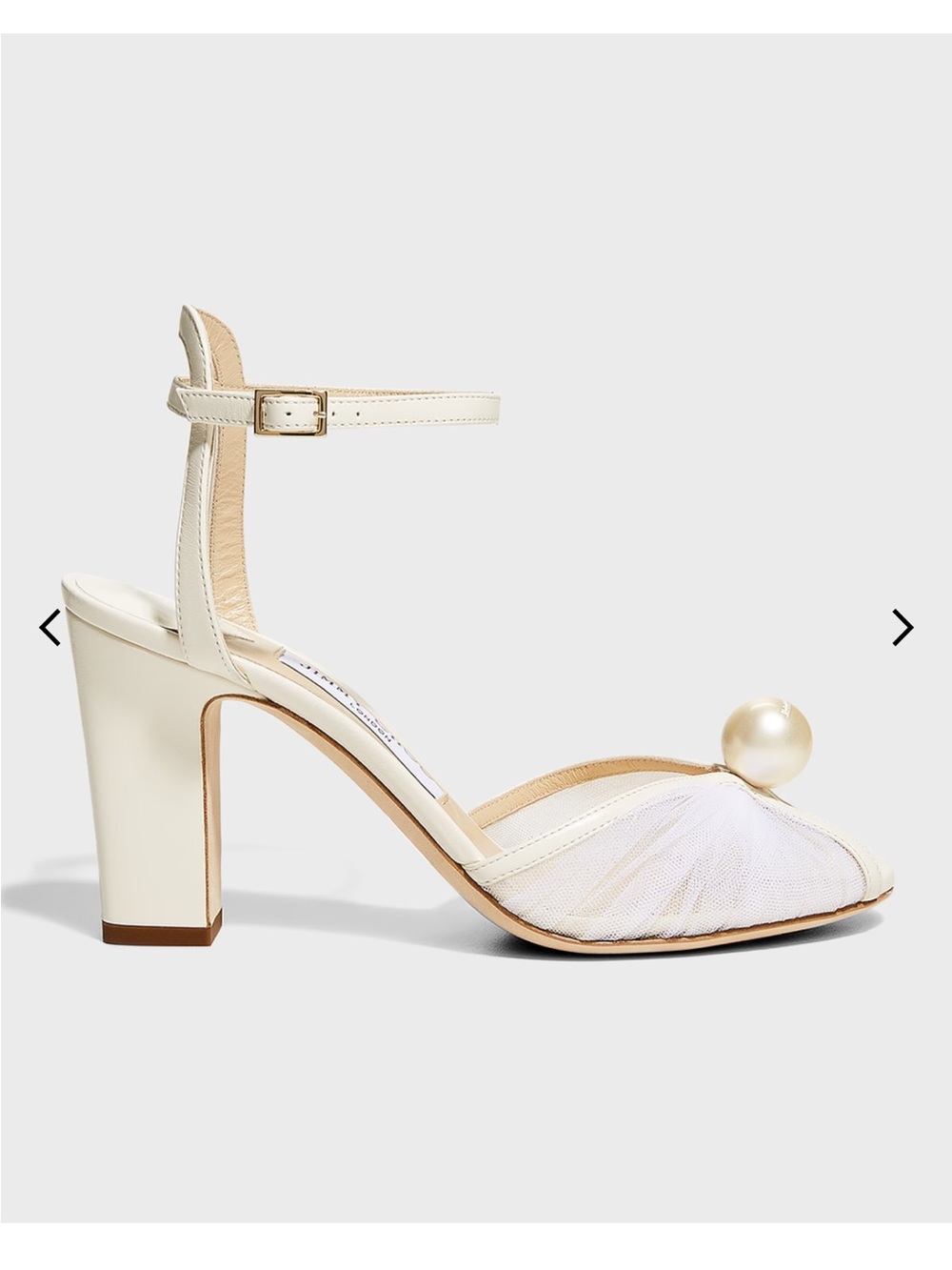 Jimmy Choo Sacaria Tulle Pearly Ankle-Strap Sandals - Picture 2 of 15